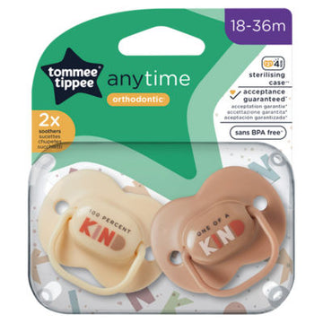 Tommee Tippee Anytime Ορθοδοντικές Πιπίλες Σιλικόνης 18-36Μηνών 2τμχ Unisex